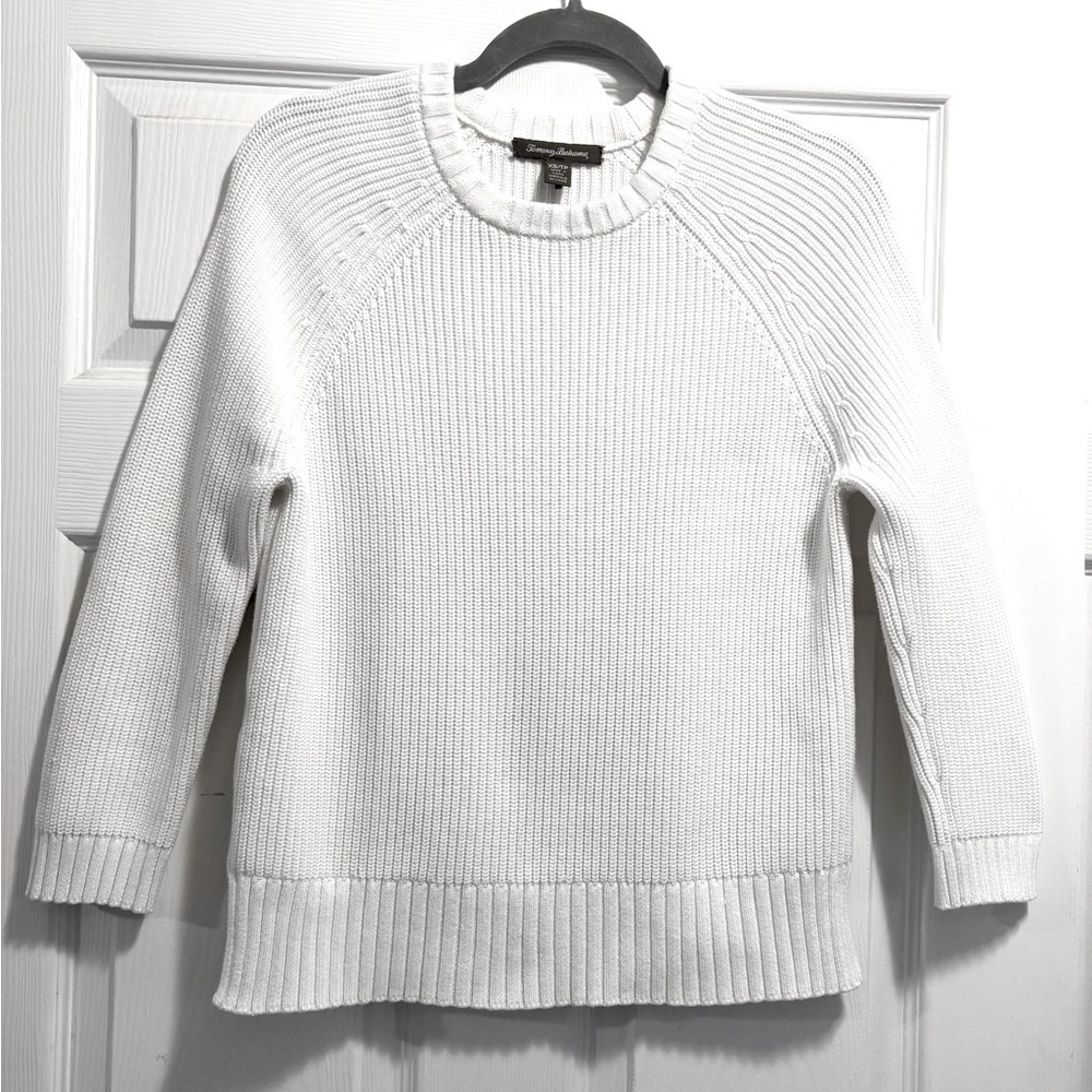 Tommy Bahama Sweater 100% Cotton Crewneck White Size XS